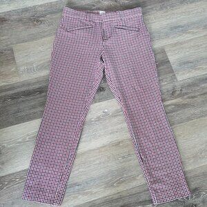 Gap Signature Skinny Ankle Pants Plaid size 4 Red White Blue